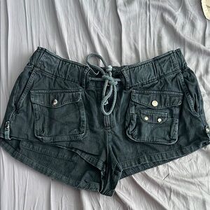 FREE PEOPLE Waimea Slouchy Solid Shorts BLACK MEDIUM